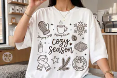 Cozy Season Christmas PNG,Retro Winter Holiday Doodle Product Image 1