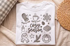 Cozy Season Christmas PNG,Retro Winter Holiday Doodle Product Image 2