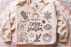 Cozy Season Christmas PNG,Retro Winter Holiday Doodle Product Image 3