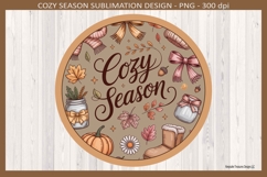 Fall Door Sign, Cozy Season, Sublimation Png, Autumn Product Image 2
