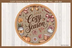 Fall Door Sign, Cozy Season, Sublimation Png, Autumn Product Image 2