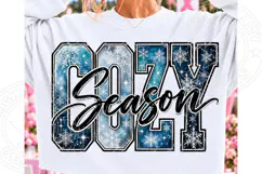 Cozy Season PNG | Blue Snowflake Winter Sublimation Design Product Image 2