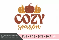Cozy season SVG , Harvest Season SVG , Fall Pumpkin SVG Product Image 1