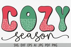 Cozy season svg Retro Xmas svg Stay home svg Cosy vibes svg Product Image 1