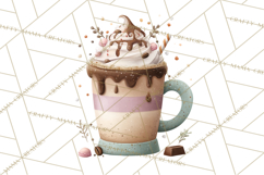Pumpkin Spice Drinks Clipart PNG Autumn Coffee Product Image 4