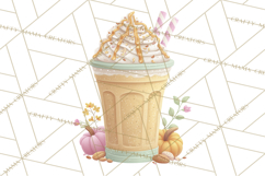Pumpkin Spice Drinks Clipart PNG Autumn Coffee Product Image 4
