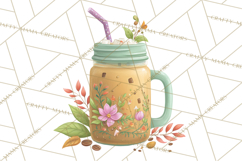 Pumpkin Spice Drinks Clipart PNG Autumn Coffee Product Image 2