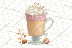 Pumpkin Spice Drinks Clipart PNG Autumn Coffee Product Image 4
