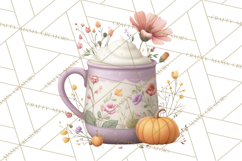 Pumpkin Spice Drinks Clipart PNG Autumn Coffee Product Image 4