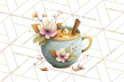 Pumpkin Spice Drinks Clipart PNG Autumn Coffee Product Image 4