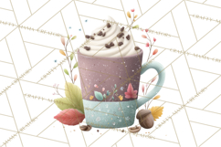 Pumpkin Spice Drinks Clipart PNG Autumn Coffee Product Image 3