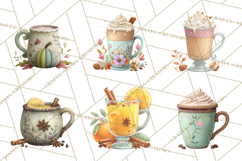 Pumpkin Spice Drinks Clipart PNG Autumn Coffee Product Image 2