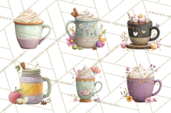 Pumpkin Spice Drinks Clipart PNG Autumn Coffee Product Image 3