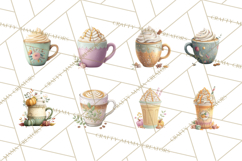Pumpkin Spice Drinks Clipart PNG Autumn Coffee Product Image 5