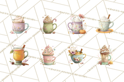 Pumpkin Spice Drinks Clipart PNG Autumn Coffee Product Image 7