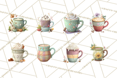 Pumpkin Spice Drinks Clipart PNG Autumn Coffee Product Image 8