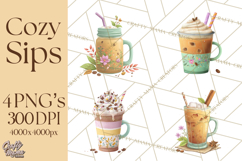 Pumpkin Spice Drinks Clipart PNG Autumn Coffee Product Image 1