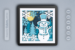 Cozy Snowman at Winter Night Layered SVG Product Image 3