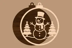 Cozy Snowman Christmas Ornament SVG Product Image 2