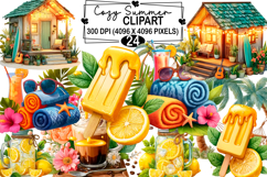 Whimsical Cozy Summer Clipart, Summer Vacation Clipart, Product Image 1