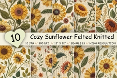 felted sunflower pattern, knitted sunflower pattern, cozy sunflower texture