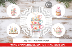 Cozy Tea Time Mom Brunch Wind Spinner Product Image 1