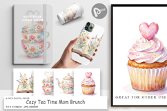 Cozy Tea Time Mom Brunch Digital Paper Product Image 1