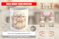 Cozy Tea Time Mom Brunch Mug Wrap Product Image 1
