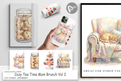 Cozy Tea Time Mom Brunch Digital Paper Product Image 1