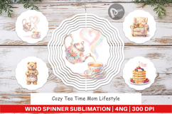 Cozy Tea Time Mom Lifestyle Wind Spinner Product Image 1