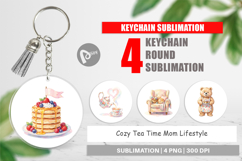 Cozy Tea Time Mom Lifestyle Keychain Product Image 1