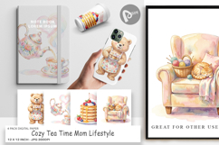 Cozy Tea Time Mom Lifestyle Digital Paper Product Image 1