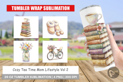 Cozy Tea Time Mom Lifestyle Tumbler Product Image 1