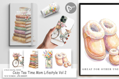 Cozy Tea Time Mom Lifestyle Digital Paper Product Image 1