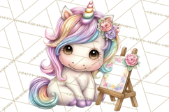 Cute Cozy Unicorn PNG Clipart for Reading, Tea and Relaxing Product Image 4