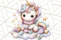 Cute Cozy Unicorn PNG Clipart for Reading, Tea and Relaxing Product Image 5