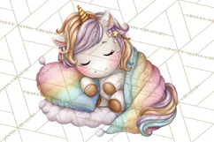 Cute Cozy Unicorn PNG Clipart for Reading, Tea and Relaxing Product Image 5