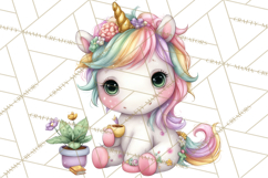 Cute Cozy Unicorn PNG Clipart for Reading, Tea and Relaxing Product Image 2