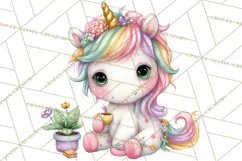 Cute Cozy Unicorn PNG Clipart for Reading, Tea and Relaxing Product Image 2