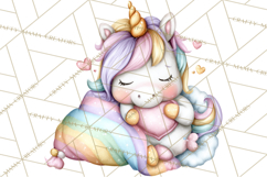Cute Cozy Unicorn PNG Clipart for Reading, Tea and Relaxing Product Image 3