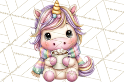 Cute Cozy Unicorn PNG Clipart for Reading, Tea and Relaxing Product Image 3