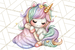 Cute Cozy Unicorn PNG Clipart for Reading, Tea and Relaxing Product Image 4