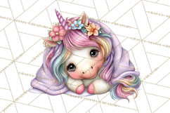Cute Cozy Unicorn PNG Clipart for Reading, Tea and Relaxing Product Image 5