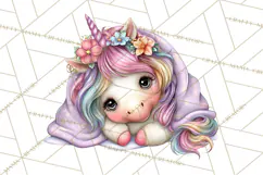 Cute Cozy Unicorn PNG Clipart for Reading, Tea and Relaxing Product Image 5