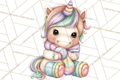 Cute Cozy Unicorn PNG Clipart for Reading, Tea and Relaxing Product Image 3