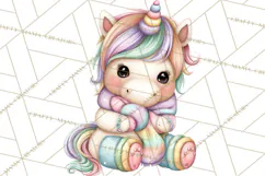 Cute Cozy Unicorn PNG Clipart for Reading, Tea and Relaxing Product Image 3