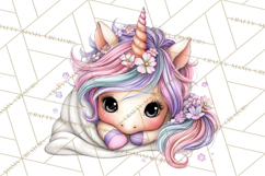 Cute Cozy Unicorn PNG Clipart for Reading, Tea and Relaxing Product Image 5