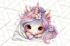 Cute Cozy Unicorn PNG Clipart for Reading, Tea and Relaxing Product Image 5