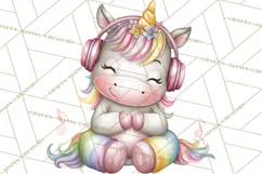 Cute Cozy Unicorn PNG Clipart for Reading, Tea and Relaxing Product Image 2