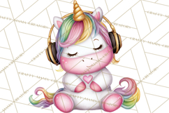 Cute Cozy Unicorn PNG Clipart for Reading, Tea and Relaxing Product Image 3